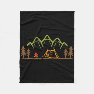 Campingplatz Zelt Bäume Berg Minimalistisch Lager Fleecedecke