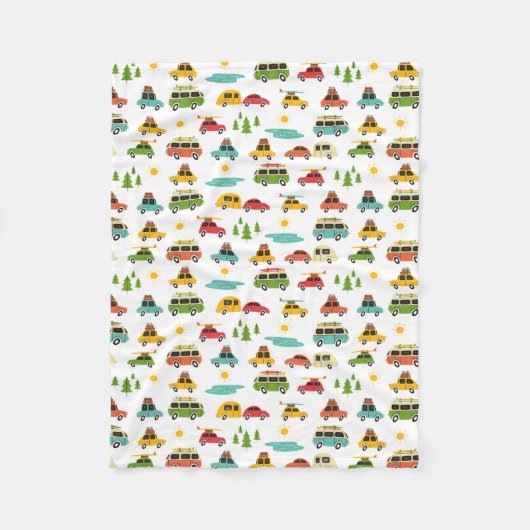 Campings-Abenteuer-Wohnwagen Fleecedecke (Vorderseite)