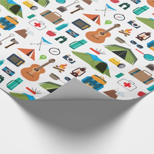 Campings-Ausrüstung Geschenkpapier (Ecke)