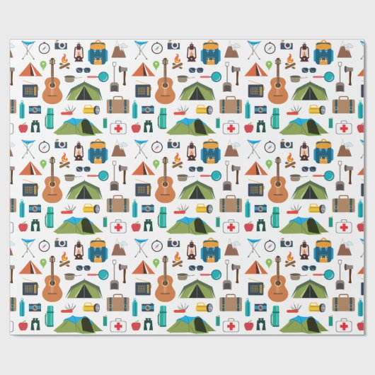 Campings-Ausrüstung Geschenkpapier (Flach)