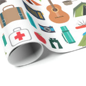 Campings-Ausrüstung Geschenkpapier (Rolleneckpunkt)