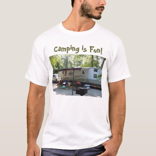 Campings-Foto, Camping ist Spaß! T-Shirt (Vorderseite)