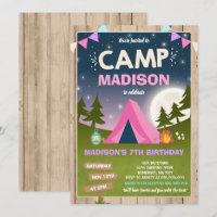 Campings-Geburtstags-Einladung kampieren heraus