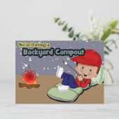 Campings-Geburtstags-Party Einladung (Stehend Vorderseite)