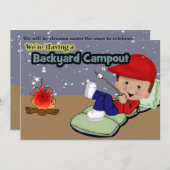 Campings-Geburtstags-Party Einladung (Vorne/Hinten)