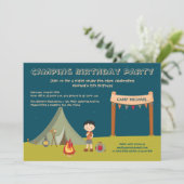 Campings-Geburtstags-Party Einladungen des Jungen (Stehend Vorderseite)