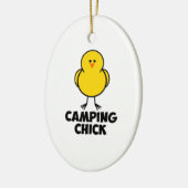 Campings-Küken Keramik Ornament (Links)