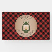 Campings-Laternen-kariertes Banner (Horizontal)