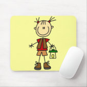 Campings-Mädchen mit Laternen-T-Shirts und Mousepad (Mit Mouse)
