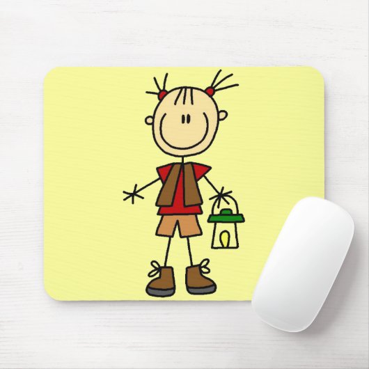 Campings-Mädchen mit Laternen-T-Shirts und Mousepad (Mit Mouse)