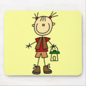 Campings-Mädchen mit Laternen-T-Shirts und Mousepad (Vorne)