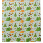 Campings-Muster Duschvorhang (Vorderseite)