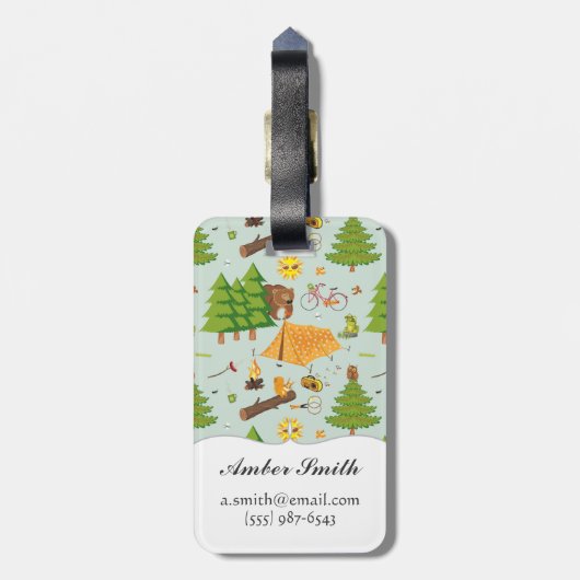 Campings-Muster Gepäckanhänger (Rückseite vertikal)