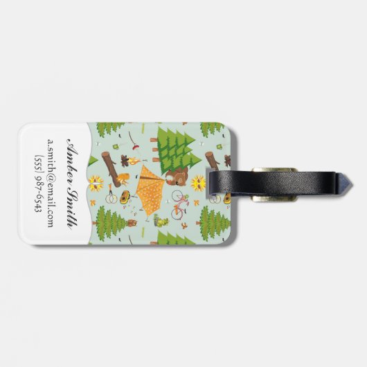 Campings-Muster Gepäckanhänger (Rückseite horizontal)