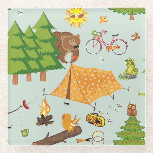 Campings-Muster Glasuntersetzer (Vorderseite)