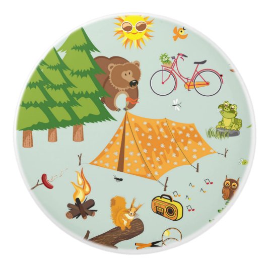 Campings-Muster Keramikknauf (Vorderseite)