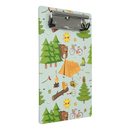 Campings-Muster Mini Klemmbrett (Schrägansicht)