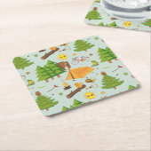 Campings-Muster Rechteckiger Pappuntersetzer (angewinkelt)