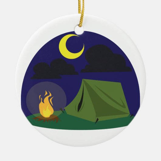 Campings-Szene Keramikornament (Vorne)