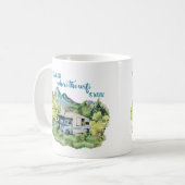 Campings-Szene Watercolor RV Motorhome Kaffeetasse (Vorderseite Links)