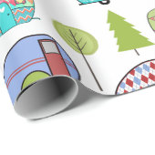 Campings-Themed Verpackungs-Papier Geschenkpapier (Rolleneckpunkt)