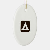 Campings-Zeichen-Symbol Keramikornament (Rechts)