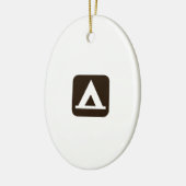 Campings-Zeichen-Symbol Keramikornament (Links)