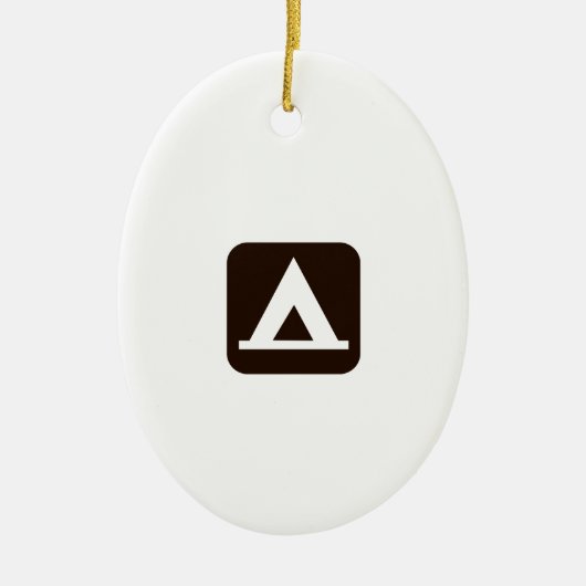 Campings-Zeichen-Symbol Keramikornament (Vorne)