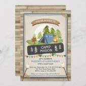 Campings-Zelt-Einladungs-Geburtstag kampieren Einladung (Vorne/Hinten)