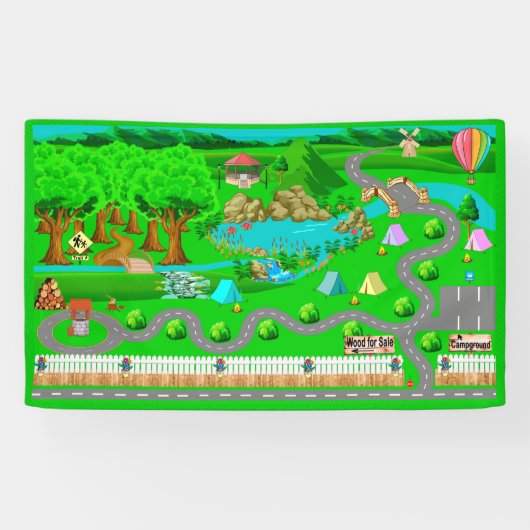 Campingwege für Autos 3x5 Banner (Horizontal)