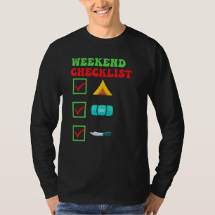 Campingwochenende Checkliste Zelt Schlafsäcke Mess T-Shirt