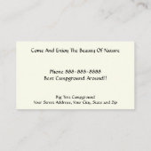 Campingzelt Outdoor Equipment Business Visitenkarte (Rückseite)