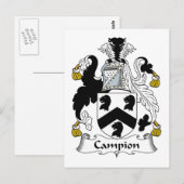 Campion Familienwappen Postkarte (Vorne/Hinten)