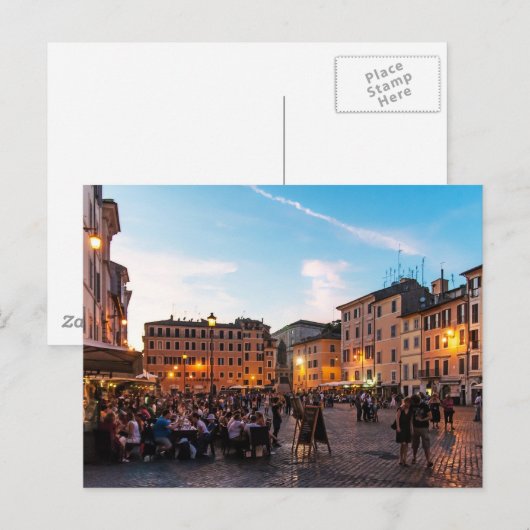 Campo de' Fiori Rom Postkarte | Sonnenuntergang (Vorne/Hinten)