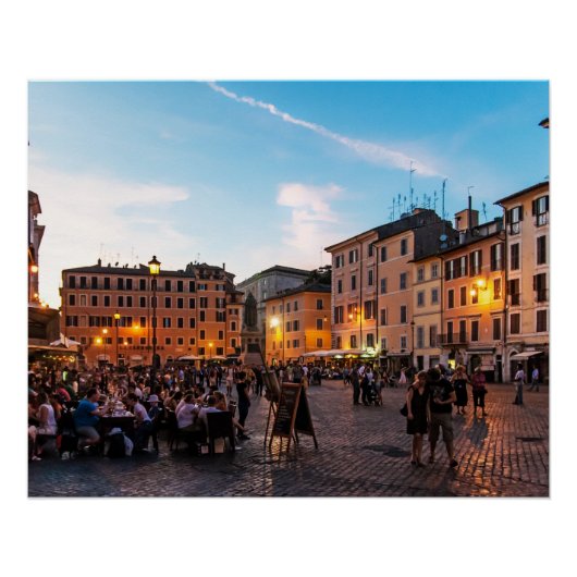 Campo de' Fiori Rome Perfektes Poster | Sonnenunte (Vorderseite)