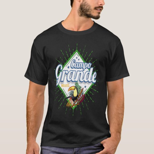 Campo Grande Mato Grosso do Sul Brazil Retro Touca T-Shirt (Vorderseite)