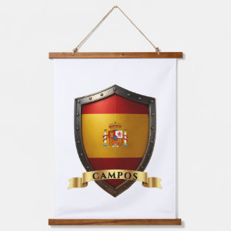 Campos Spain Heraldic Name Shield Wandteppich Mit Holzrahmen