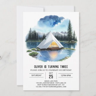 Campout im Wilden Geburtstag Einladung