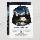 Campout in den Bergen Einladung zum Geburtstag (Vorne/Hinten)