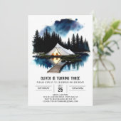 Campout Under the Stars Einladung zum Geburtstag (Stehend Vorderseite)