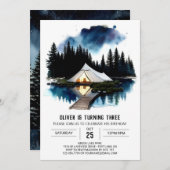 Campout Under the Stars Einladung zum Geburtstag (Vorne/Hinten)