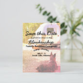 Campout Wiedersehen Celebration Save the Date Vorl Ankündigungspostkarte (Stehend Vorderseite)