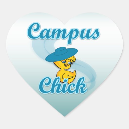 Campus Chick #3 Herz-Aufkleber (Vorderseite)