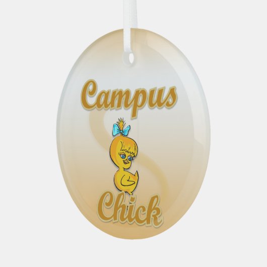 Campus Chick Ornament Aus Glas (Vorderseite links)