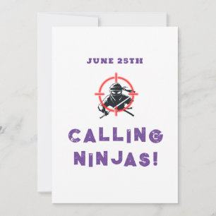 Campus Ninja Brüderlichkeit Party Einladungskarte
