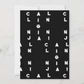 Campus Ninja Fun cipher fraternit Einladungskarte (Rückseite)