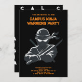 Campus Ninja Fun cipher fraternit Einladungskarte (Vorne/Hinten)