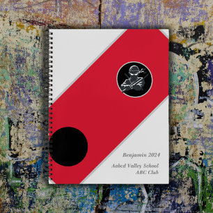Campus Ninja Notebook Personalisiert weiß und rot Notizblock