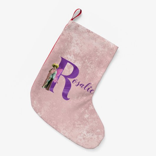 Campy Lila Shimmer Fairy Letter R Personalisiert Kleiner Weihnachtsstrumpf (Vorderansicht (hängend))