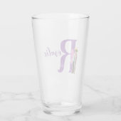 Campy Lila Shimmer Illustriert Letter R Glas (Rückseite)